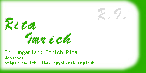 rita imrich business card